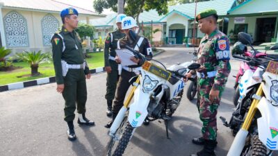 Denpom XVI -1 Ternate bersama Intel Korem 152/Baabullah Pengecekan Kendaraan Anggota