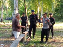 Polsek Obi dan Personel Brimob BKO Musnahkan Arena Judi Sabung Ayam di Desa Buton