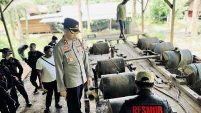 Polres Halsel Tutup 2 Lokasi Tambang Emas Ilegal di Obi