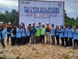 SMAN 3 Halteng Mulai Dibangun, Camat Pulau Gebe Apresiasi Terobosan dan Komitmen PT.Smart Marsindo